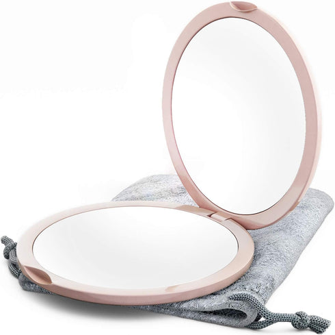 Magnifying Compact Mirror for Purses, 1x/10x Magnification – Double Sided Travel Makeup Mirror, 4 Inch Small Pocket or