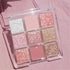 Kayswang 9 Colors Glitter Eyeshadow Palette, Matte High Pigment Color Cream Texture Natural Eye Shadow Powder (Pink)