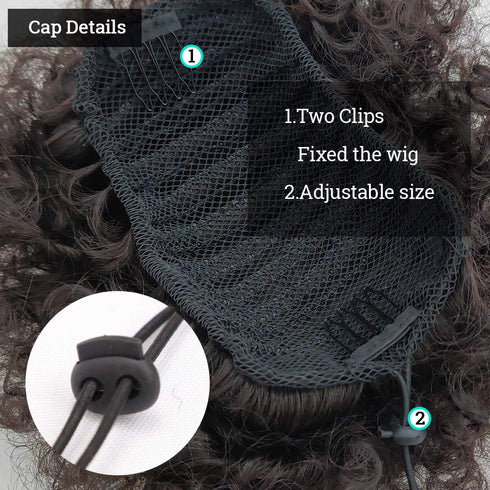 Yinmei Baibian Kinky Curly Ponytail Hair Extensions - Afro Puff Drawstring Ponytails with Two Clips for Women Girls