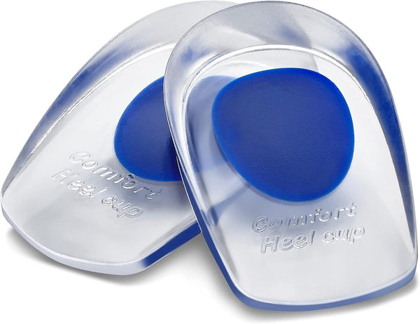 MEDCA Silicone Gel Heel Cushion Pads - Shoe Inserts for Plantar Fasciitis, Sore Heel, Bone Spur & Achilles Pain Relief,