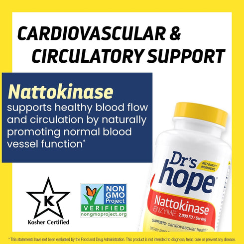 Nattokinase Supplement 2000 FU - Supports Cardiovascular Health & Blood Circulation - Non-GMO, Gluten-Free, 270 Veggie