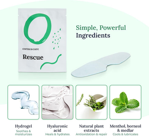 Rescue Hydrogel Self Cooling Compresses, Eye Cooling Pads, Cooling Eye Masks for Puffy Eyes, 12 Count, FSA & HSA