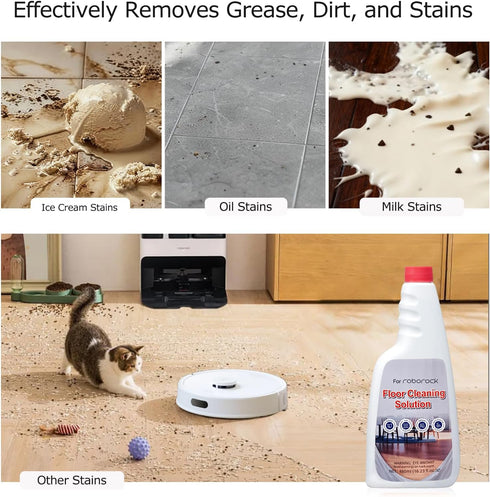 Vacbeuta 10/10R/Z70, Q7 Q8 Q10 S7 S8 Cleaner Solution for Roborock Cleaning Solution Citrus Scented, Deep Clean Residue