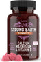 Strong Earth Calcium, Magnesium, Vitamin D3 Gummies - 90 Count, Vitamin Gummies for Women, Men & Kids, Calcium