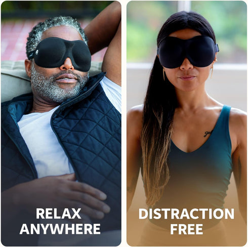Nidra Contoured Eye Mask for Side Sleepers - 100% Light Blocking Sleep Mask for Travel & Lash Extensions, Purple