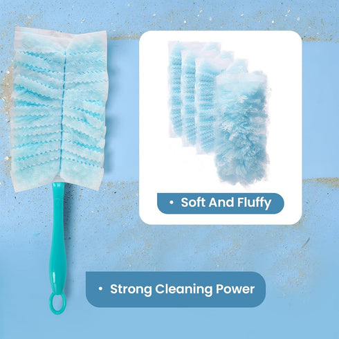 Duster Refills Bulk for Swiffer Dusters, 30 Pcs Duster Refills & 1 Handle, Microfibre Cleaner Set for Home