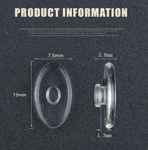5 Pairs Eyeglasses Nose Pads, Push-in Glasses Nosepads, 13mm Soft Silicone Nose Pieces for Frame/Air Frames/Rimless