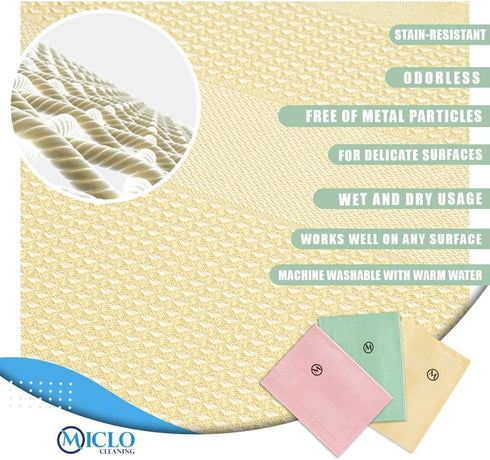 Set 3 16'' 24'' Microfibre Premium Cleaning Cloth of - Magic Cloth | All Purpose, Absorbent Washcloth | Microfiber