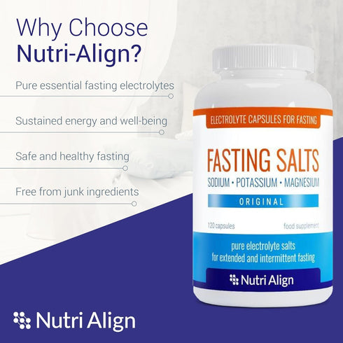 Nutri-Align Fasting Salts - 120 Capsules of Pure Electrolyte Capsules for Intermittent & Extended Fasting