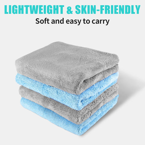 Lunluarai 4 Packs, Adult Bibs for Men and Women Reusable Terry Bibs for Elderly Senior, Waterproof Towel for Adults