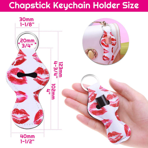shynek Chapstick Holder Keychain - 40Pcs Lip Balm Holder Keychain Set (Neoprene, Multicolor, Portable for Women)