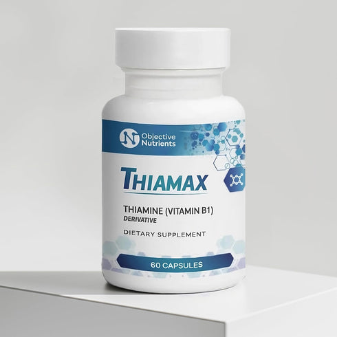 Thiamax Vitamin B1 Capsules - 100mg, No Fillers or Flow Agents, 60 Count