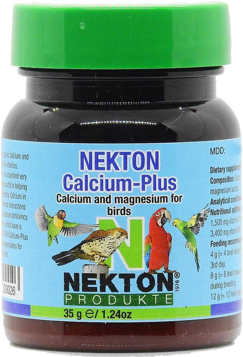 Nekton Calcium Plus, Calcium with Magnesium & Vitamins, 35g/1.23 oz