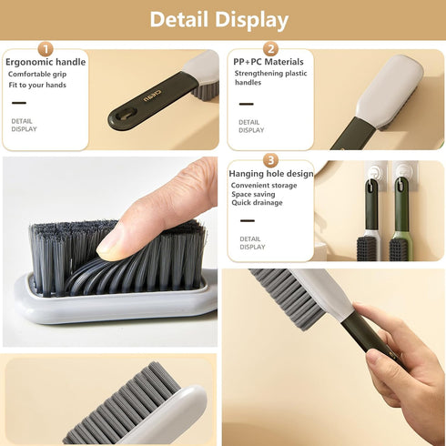Laundry Stain Brush - Household Scrub Brush for Stain Removal, Soft Bristle 2 Pack for Clothes Scrubbing, Bathroom