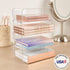 STORi 4-Compartment Clear Plastic Organizer | Rectangular Divided Makeup and Vanity Storage Bin | Use Upright for Eyeshadow Palettes | Round Corner Design | Made in USA by STORi