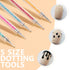 TEOYALL Double-Ended Nail Art Brushes, 5 PCS Nail Design Tools Kit with Nail Liner Brush and Dotting Pens