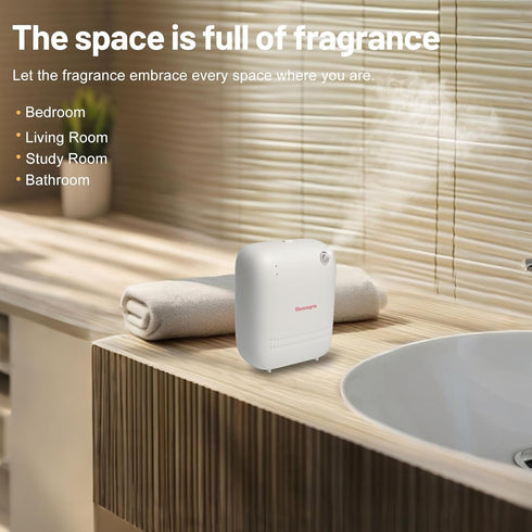 shammgria 150mL Commercial 2000 Battery-Powered Air Freshener Waterless Essential Oil Diffuser Capacity, Smart Scent