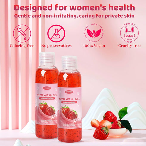 yonisayo 2 PCS Yoni Wash, Natural Feminine Wash for Women Ph Balance, Yoni Body Wash Vaginal Wash for Intimate