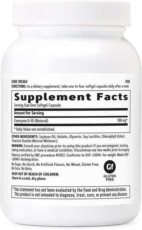 GNC CoQ-10 100mg Supplement for Heart Health, 120 Count
