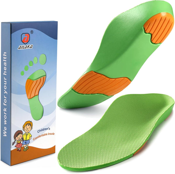 Ailaka Kids Orthotic Cushioning Arch Support Shoe Insoles for Flat Feet and Heel Pain Relief
