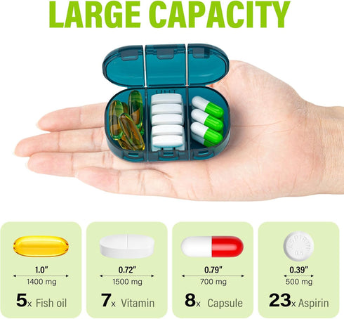Vikie 3 (3x7 Weekly Pill Organizer Times a Day with Morn NOON Night Sections, BPA-Free, Portable & Moisture-Proof