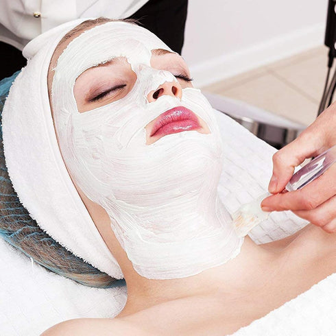 White Elastic Terry Cloth Spa Headband, 8 Pack Washable Makeup Headband with Magic Tape