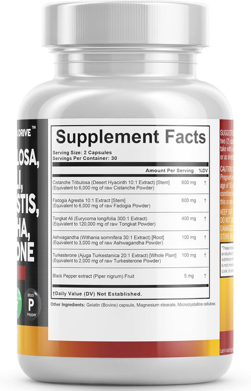 Clean Nutra Cistanche Tribulosa 6000mg, Fadogia Agrestis 600mg, Tongkat Ali 400mg, Turkesterone 2000mg, Ashwagandha