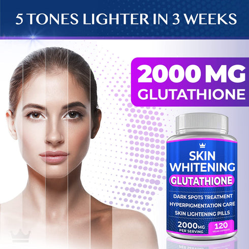 NORTHERN CROWN COSMETICS 120 2000mg Glutathione Whitening Pills - Capsules Glutathione - Effective Skin Lightening