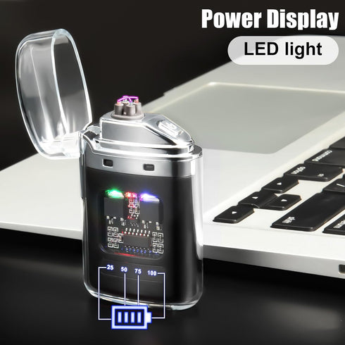 Electric Lighter, Waterproof Outdoor Lighter, Plasma Dual Arc Lighter, Rechargeable for Camping, Hiking, Survival Gear