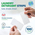 Smart Strips (100 Laundry Detergent Strips Loads) - Hypoallergenic, Eco Friendly, Plastic-Free and Compostable Laundry