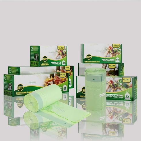 Lokingrise 13 1 49.21 30 D6400, Gallon Compostable Trash Bags with Drawstring, Heavy Duty Extra Thick Mil, Liter, Bags