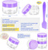 MotBach 40 PCS 15g Empty Plastic Containers with Colored Lids,Small Makeup Sample Containers,0.5oz Small Sample Pot Jars Round Travel Cosmetic Jars with Spatulas for Liquid Sample Powder Cream Lotion