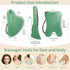 Lusomch 3 Gua Sha Tools Pcs Natural Jade Gwashah Stone Instead of Stainless Steel Gua Sha Kit Anti-Drop Design, Smooth