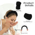 Women Spa Headband for Washing Face, Puffy Sponge Headbands for Skincare and Makeup Removal, Black