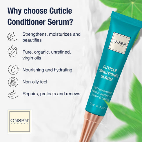 Onsen Cuticle Cream with Nail Cuticle Oil, Natural Healing Minerals, 1 Count (15 ml)