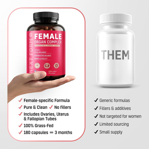 Next Form 6 1 100% 180 Beef Organ Supplement for Women in Complex Hormone Balance & Energy - Grass Fed & Pasture Raised