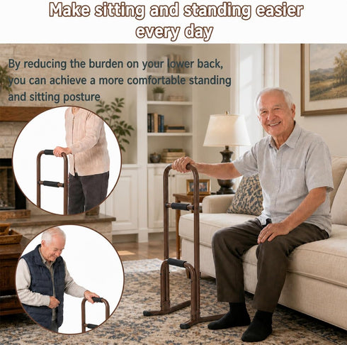 PXNTLA 3-Tier Couch Chair Stand Assist Aid for Seniors, Stand Assist Rail for Elderly - Fixed Height Floor Standing