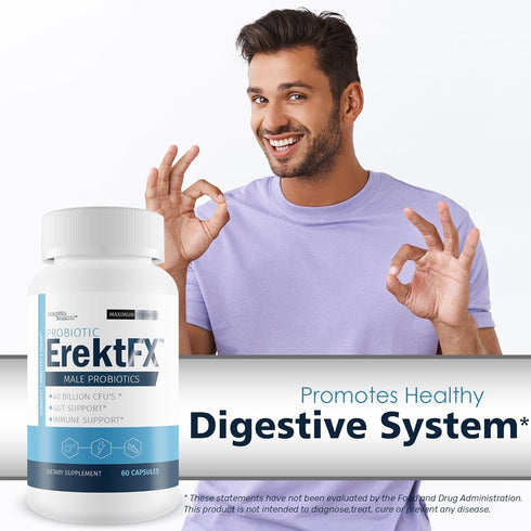 Probiotic ErektFx - Male Probiotics for Gut Health, 40 Billion CFU’s, Support Overall Mind & Body Health