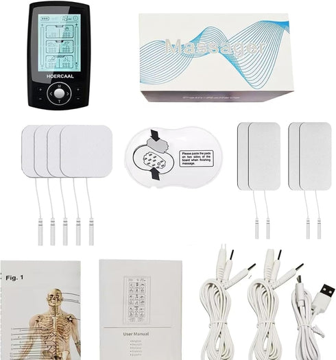 Upgraded 3-in-1 TENS Unit EMS Muscle Stimulator - 36 Modes, Rechargeable Dual Channel for Pain Relief Therapy