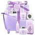 Home Spa Gift Basket for Women - Lavender Bath Set, Aromatherapy Kit with Shower Gel, Shampoo, Body Oil, Bath Bomb,