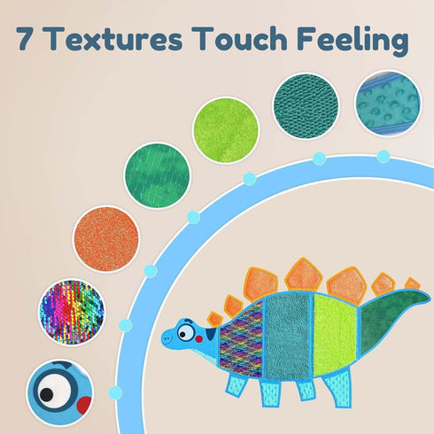 Srichly Texture-Packed (Dinosaur-1) Sensory Wall Panel for Kids, Sensory Mats for Playroom Wall Decor, Tactile Sensory