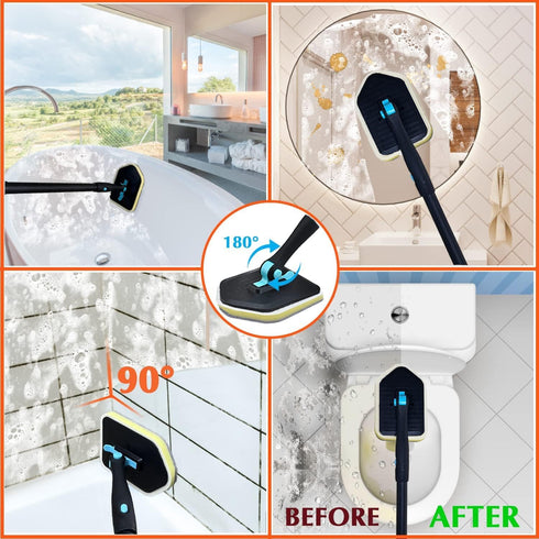 Set, 3 1 50.4'' KEEPOW Scrub Cleaning Brush in Tub and Tile Scrubber Brush with Extendable Long Handle with Bristle