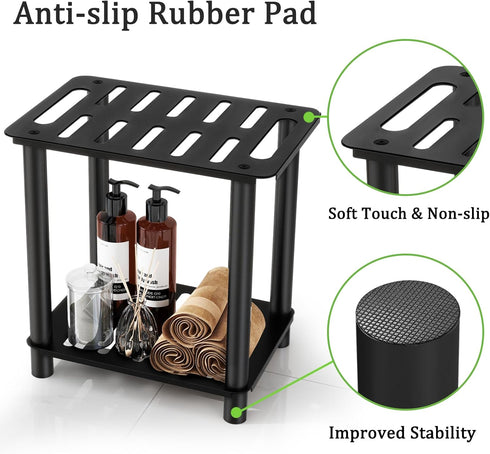 Shower Stool for Inside Shower, Shower Bench Stool with Storage Shelf, Stainless Steel Shower Stool for Shaving Legs