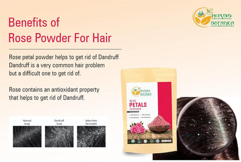 Organic Rose Petal Powder for Face Mask DIY, Skin Care, 100g / 3.52 oz
