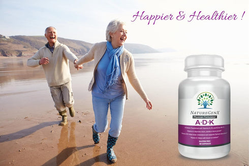 ADK Vitamin Supplement 5000 IU - High Potency Vitamins A, D3, K2 for Bone Health & Calcium Absorption, 60 Capsules