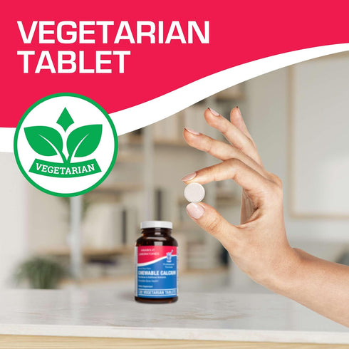 Chewable Calcium Supplement 1000mg - 120 Vegetarian Tablets with Vitamin D, Magnesium, Boron - Citrus Flavor