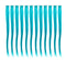 SWACC 12 Pcs Straight One Color Clip on Party Highlights Hair Extensions, Synthetic Hairpieces (Teal Blue)