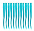 SWACC 12 Pcs Straight One Color Clip on Party Highlights Hair Extensions, Synthetic Hairpieces (Teal Blue)