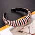 NVENF Halloween Headband for Women, Crystal Rhinestone Bejewelled Hairband with Orange Black Beads