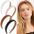 Wecoe 4 Pack Non Slip Padded Headbands for Women - Soft Thick Comfortable Cute Brown Black Pink White Neutral Aesthetic